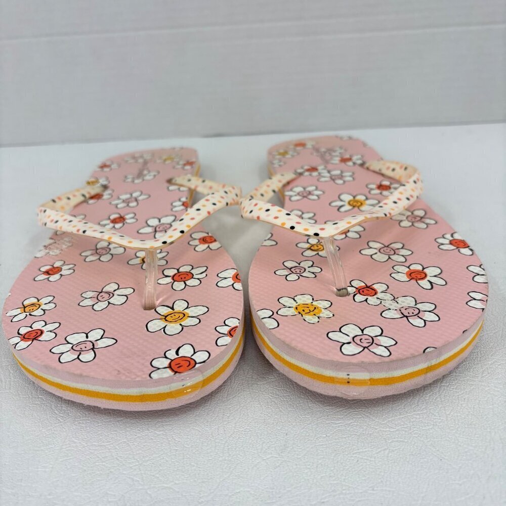 Vera Bradley Flip Flop Sandals Womens Size 9-10 Prairie Daisy Pink Floral - Picture 5 of 9